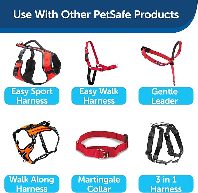PetSafe Nylon Dog Leash Strong, Durable, Traditional Style Lead with Easy to Use Bolt Snap for Small, Medium and Large Dogs 3/8" x 6', Red