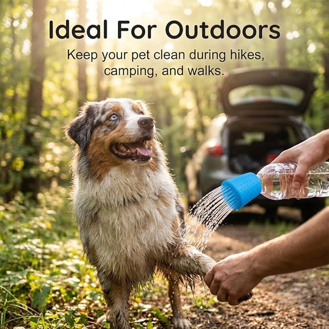Portable Pet Shower Head, 2026 Upgraded Outdoor Shower for Dogs, Bottle Attachment, Outdoor Water Sprayer Accessory for Most Plastic Water or Soda Bottles from 16 oz to 2 Liters (Multicolor)