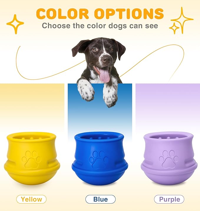 Rubber Dog Enrichment Toys, Stuffable Interactive Dog Toys to Keep Them Busy - Puzzle Slow Feeder & Anxiety Relief & Long-Lasting - Frozen Dog Licking Toy, Dishwasher Safe, Lemon, M