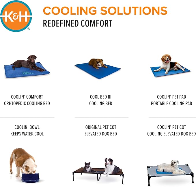 K&H Pet Products Coolin' Pet Pad Dog Mat, Portable Dog Cooling Mat for Travel or in Home, Perfect for Carriers, Crates, Outdoor Houses, Yards, Porches, Pet Beds & More - X-Large 38 X 27in Chill Blue