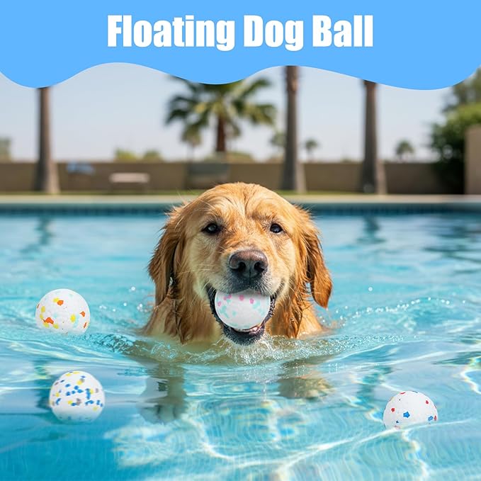 6 Packs 2.5 Inch Dog Ball, ETPU Dog Balls for Aggressive Chewers, Indestructible Bouncy Floating Tennis Balls for Large Medium Dogs, Tough Tennis Ball for Dogs Fetch Toy