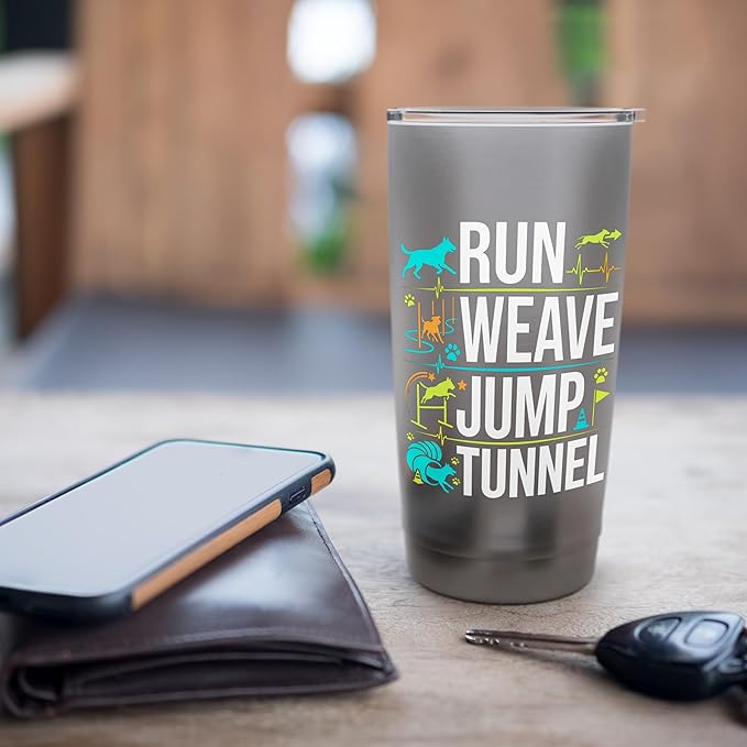 Run Weave Jump Tunnel Dog Agility Stainless Steel Insulated Tumbler
