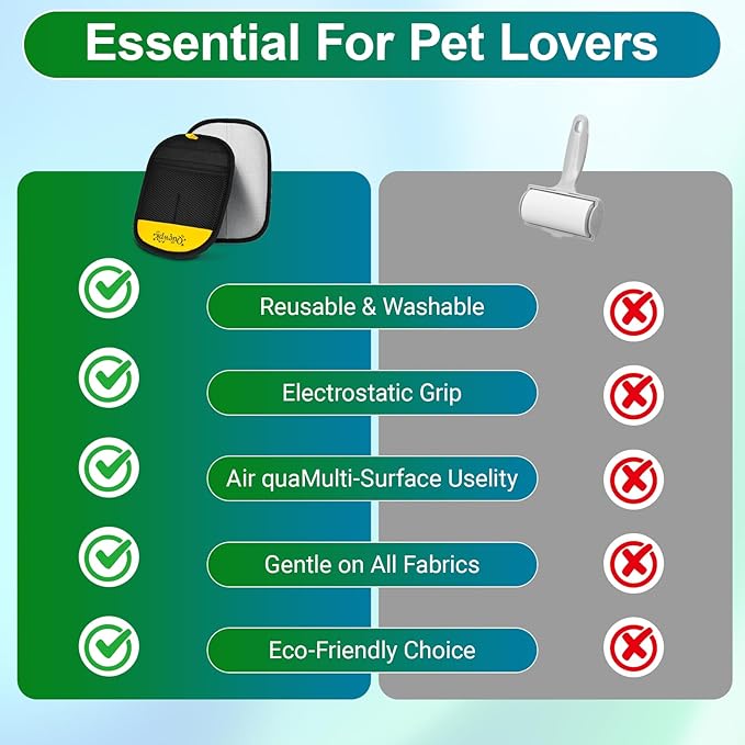 Pet Hair Removal Glove for Dogs & Cats, Reusable Electrostatic Pet Hair Remover for Couch, Carpet, Clothing & Car Seats, Washable Fur Remover Glove for Laundry, Furniture & Pet Bed