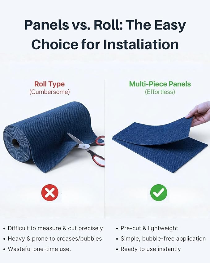 Corner & Wall Cat Scratch Mat, Self-Adhesive Trimmable Cat Scratcher, Wall Mounted Scratching Pad for Indoor Cats, Sofa Furniture Protector, Cat Post Cover Replacement (Blue, 23.6''x11.8'', 3-Pack)