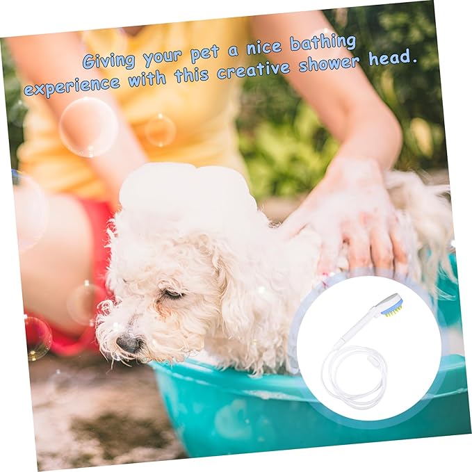 Milisten Eco Friendly Pet Shower Sprayer with Hose Multifunctional Dog Bath Brush for Massage Shampoo Saving Handheld Sprinkler Suitable for Long Haired Dogs and Cats