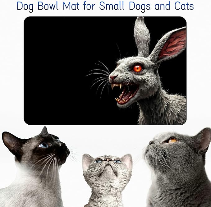 Dog Food Mat, 15.7" x 23.6" Absorbent Pet Feeding Mat for Food and Water, Waterproof Diatom Mud Pet Placemat with Non-Slip Rubber Backing, Cat Bowl Mat for Floors - Gray Rat Darkness