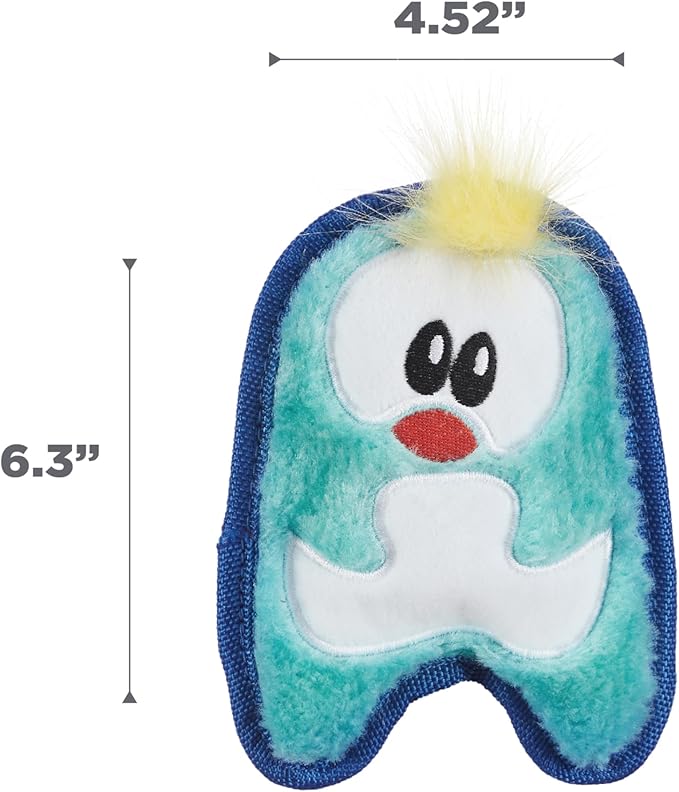 Outward Hound Durablez Minis – Squeaky Plush Dog Toy, No Stuffing for Less Mess, Interactive & Tough, Jumbo Squeaker, Puppies & Small Dogs, Penguin, 6.3" (Pack of 2)