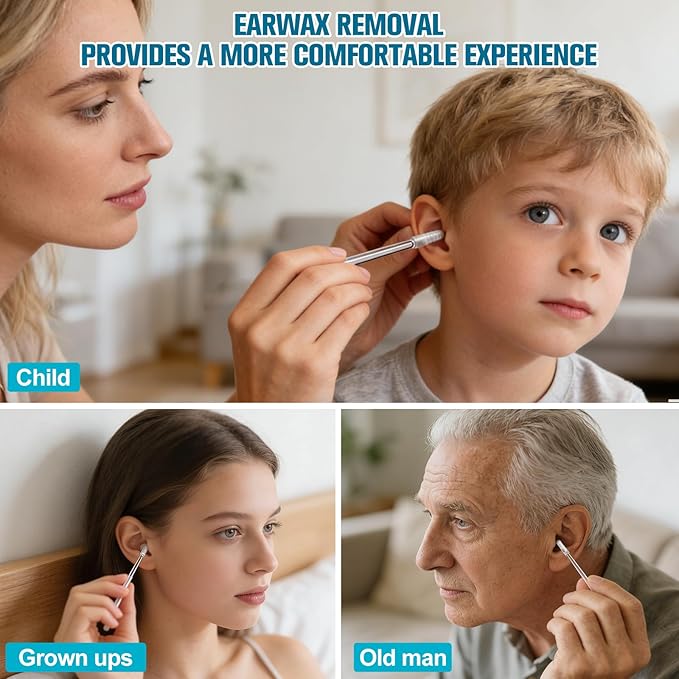 48 Pack Earwax Removal Adhesive Swabs, 2026 New Reusable Earwax Removal Adhesive Swabs, Adult Spiral Ear Wax Removal Ear Scoop Remover Tool with Dust Cover Packaging,Gentle Ear Cleaner Tool