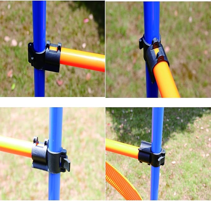 PAWISE Dog Agility Training Equipment,Puppy Agility Kit with Jump Ring, Adjustable Hurdles & Weave Poles,Outdoor Dog Obstacle Course for Backyard,Park Training, Portable Dogg Exercise Set
