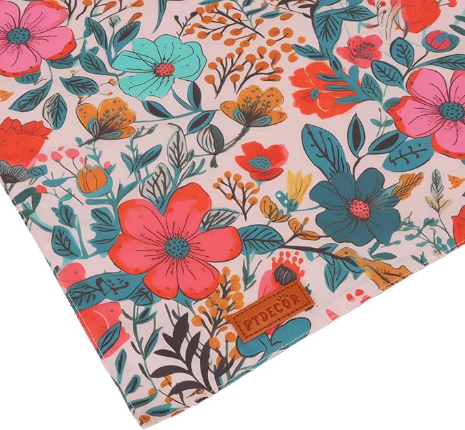 PTDECOR Flower Dog Bandana,2 Pcs Floral Reversible Dog Scarf, Multi Size, Triangle Pet Bandanas for Small Dogs (Flower, Small)