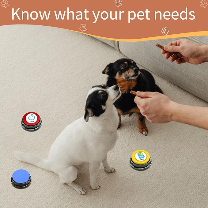 Set of 12 Colors Dog Buttons-Recordable Button-Voice Recording Button,Dog Buttons for Communication Pet Training Buzzer, 30 Second Record & Playback,Funny Gift for Study Office Home(12 Piece)