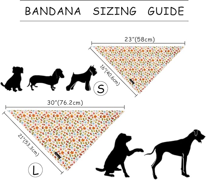 ARING PET Spring Summer Dog Bandanas, Cute Insects Bee Ant Snail Pet Bandana Scarf Triangle Bibs for Puppy Small Medium Large Boy Girl Dogs Cats-S