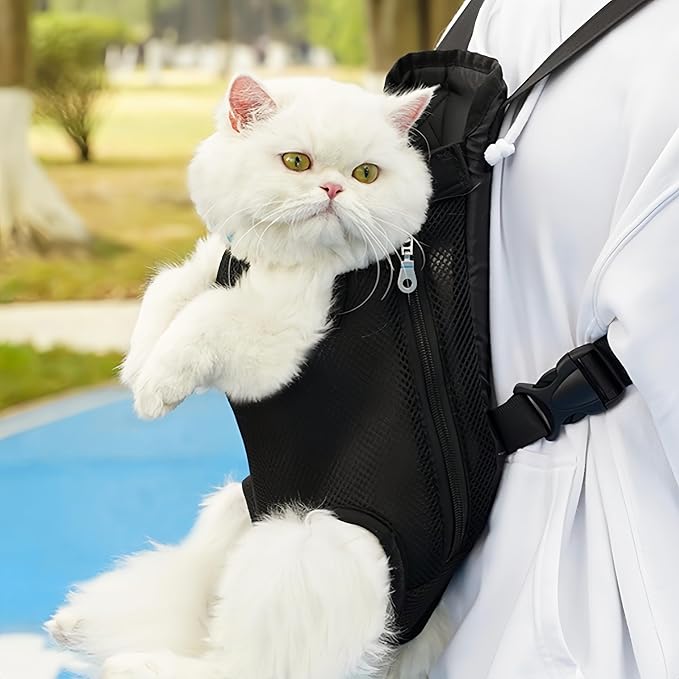 Black pet Carrier Backpack, Dog Carriers for Small Dogs Backpack, Small Dog Chest Backpack, Suitable for Walking/Hiking/Camping/Traveling