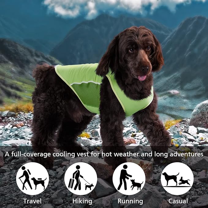 UPF 50+ Sun Protection Dog Shirt for Small Medium Dogs - Breathable Sleeveless Vest with Reflective Strips, Sports Fan Pet T-Shirt, Lightweight UV Protective Apparel P23ST00502L