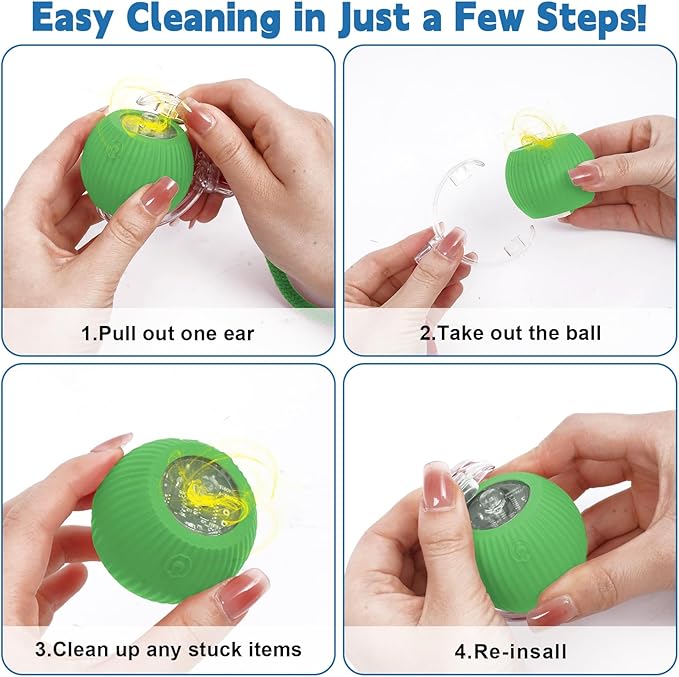 Interactive cat Toys for Indoor Cats, Speedy Tail 3.0 Cat Toy, Motion Activate cat Toy Ball,Automatic Toys for Bored Indoor Cats, Speedy Tail 2.0 Cat Toy, Rechargeabl(Green)