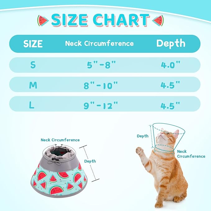 Cat Cone Collar Soft to Stop Licking, Adjustable, Foldable Lightweight Kitten Cones After Surgery Recovery for Cats & Kittens, Cat Cone Alternative, Easy Eating (Blue, S)