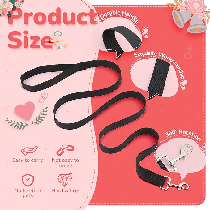 Gilprop 4 Pcs Formal Dog Outfit Dog Tuxedo Sets with Bowtie Wedding Dogs Bandana Collar with Nylon Leash Wedding Outfit Suit Adjustable Pet Party Costumes for Birthday(Black,Red,Medium:16"-19.5")