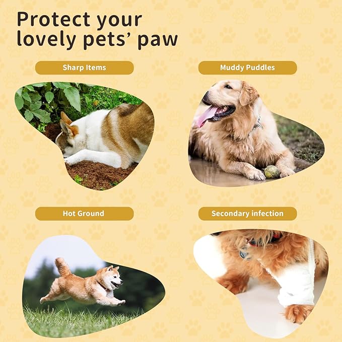 Disposable Dog Booties for Dog Cats, Pet Booties Waterproof and Breathable with Adjustable Bandage,Unstoppable Paw Protectors for Dogs Cats, 20 Counts(M)