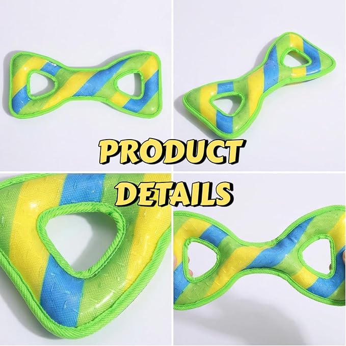 Interactive 15Inches Tug Toy for Aggressive Chewers, Durable Chew Toys for Medium and Large Dogs, Long Lasting TPR & Oxford Fabric