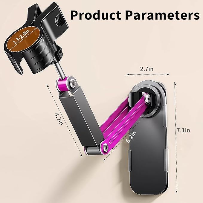 Metal Stable Hair Dryer Stand,Hands Free Blow Dryer Stand With Height & Angle Adjustable,Wall Mounted & Countertop Hairdryer Holder For Bathroom Bedroom Vanity,Compatible With 99% Hairdryers(Large)