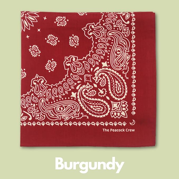 The Peacock Crew Premium Soft Cotton Bandanas Pack for Men and Women Paisley 22 x 22 inches