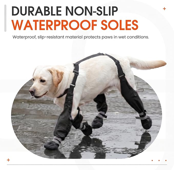 Waterproof Dog Boots for Small Medium Dogs Dog Paw Protectors Dog Suspender Boots Anti-Slip Pet Shoes for Outdoor Walking Stay-On,Dirt-Proof Comfortable Booties