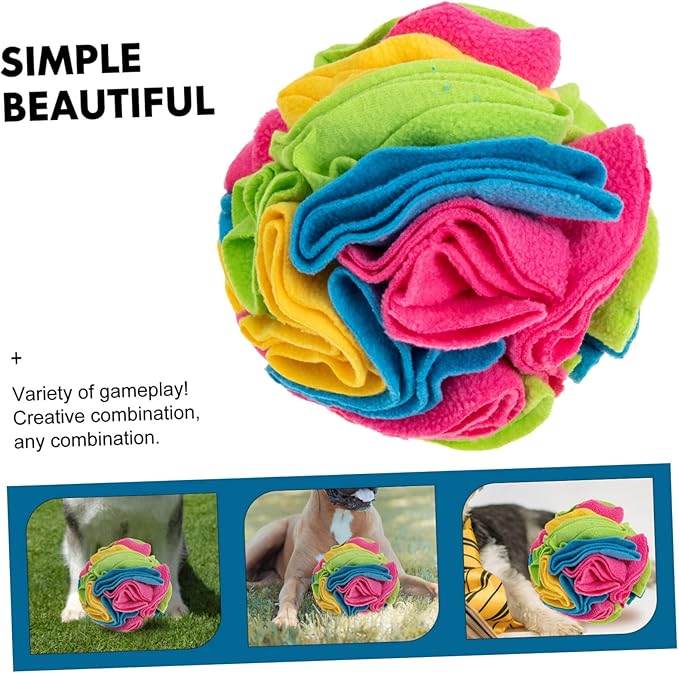 Pet Dog Sniffing Ball Toy Durable Chewing and Feeding Toy for Interactive Play Reduces Stress and Improves Sense of Smell Washable and Reusable Candy Color Design