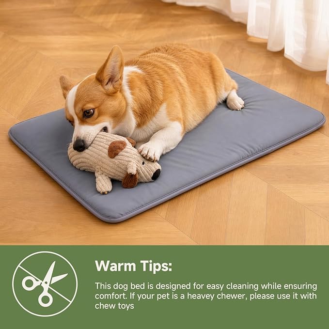 Outdoor Waterproof Dog Crate Pad, Medium Crate Mat Bed, Wipeable Kennel Mat Beds Dog Sleeping for Small Medium Pets, Waterproof, Wipeable, Anti-Slip, Kennel Pads 29 x 18 Inch, Dark Gray