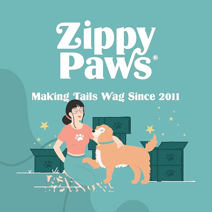 ZippyPaws Squeakie Crawler- No Stuffing Dog Toy to Keep Them Busy, for Small, Medium, & Large Dogs, Squeaky Pet Toy for Boredom, Unstuffed Chew Toy, Soft Plush Puppy Products, Bubba the Bear- 12"