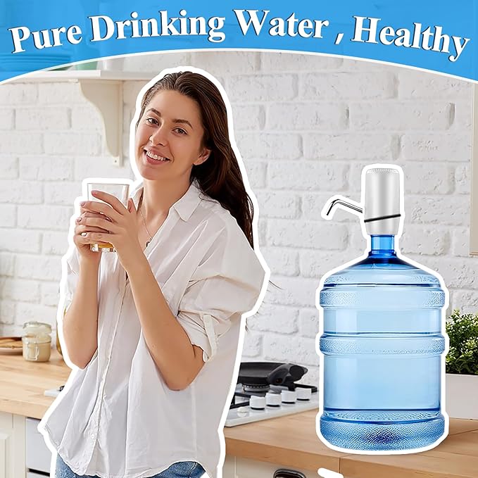Water Dispenser for 5 Gallon Bottle, Electric Water Pump for 5 Gallon Jug with Switch and USB Charging, Portable Automatic Water Jug Dispenser for Camping, Travel, Home, Kitchen, Office