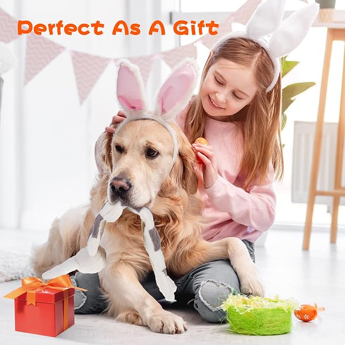 Mihachi Easter Rabbit Dog Squeaky Toys 16 Squeakers for Aggressive Chewers, Tough Interactive Tug of War Dog Toy-Chew Toy for Small,Medium,Large Breed No Stuffing Toy, Fun Long Toys 22.8 Inches