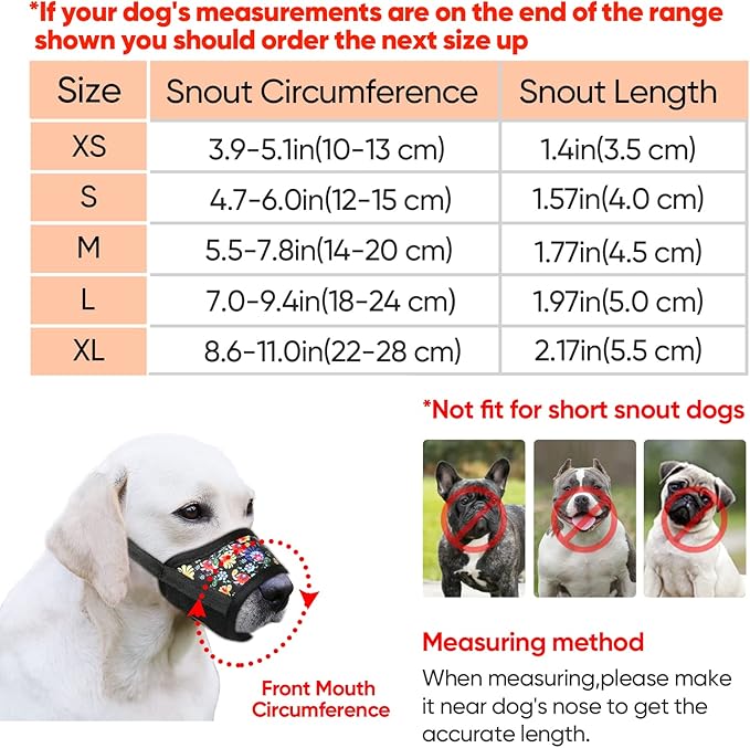 HEELE Dog Muzzle,Soft Nylon Muzzle Anti Biting Barking Chewing,Air Mesh Breathable Drinkable Adjustable Loop Pets Muzzle for Small Medium Large Dogs 4 Colors 4 Sizes (P-Black Sunflower, XS)