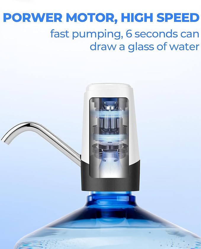 Water Dispenser Pump, USB Charging Automatic Drinking Water Pump for Mini Water Jug Dispenser Portable, Ideal for Home Kitchen Living Room Office Camping