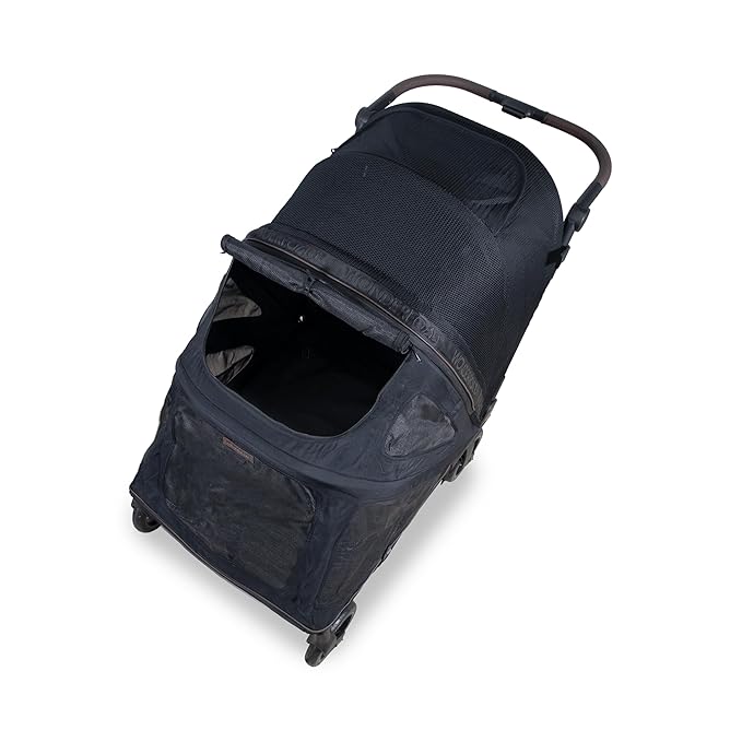 WonderFold PF Luxury FlatFold Pet Stroller Designed for Comfortable Elevated Everyday Walks - Black, Large (Up to 99 lbs)