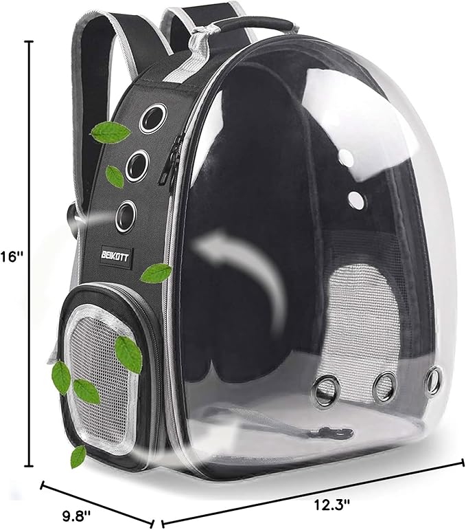 Cat Backpack Carrier, Pet Backpack, Breathable Cat Dog Space Capsule Backpack, Airline-Approved for Small Cats Dogs Birds Bunny Travel Hiking