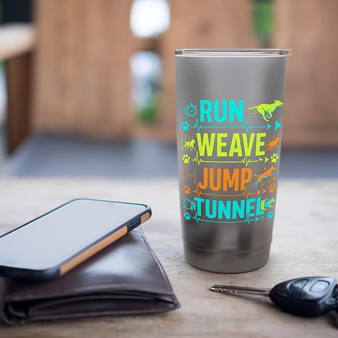 Run Weave Jump Tunnel Dog Agility Stainless Steel Insulated Tumbler