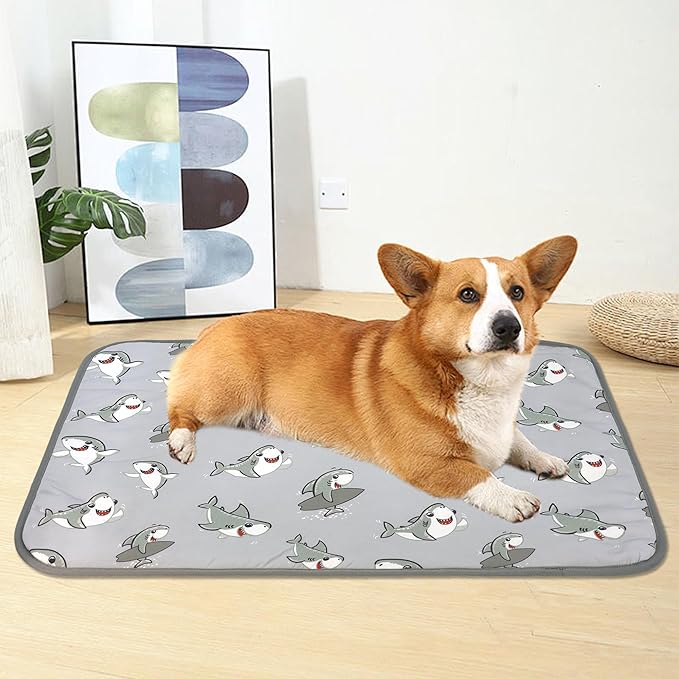 DELIFUR Cat Cooling Mat- Pet Cooling Mat Outdoor for Dogs Self Pad for Kitten Cat Puppy Machine Washable (Medium, Grey Shark)