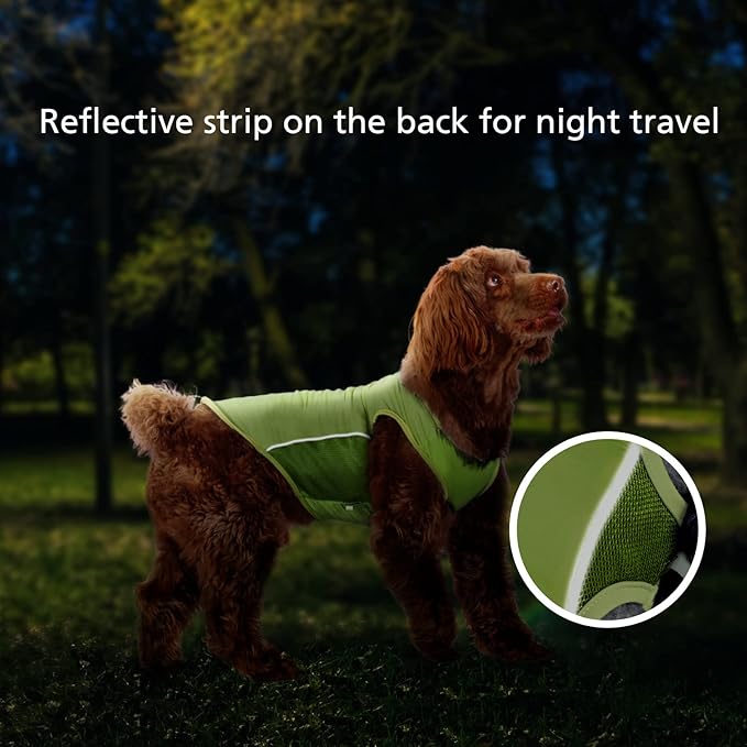UPF 50+ Sun Protection Shirt, Quick-Dry Soft Clothes for Small Medium Dogs, Breathable Lightweight T-Shirts with Reflective Strips, Sleeveless Dog Vest, Cat Outfit P23ST00502XL