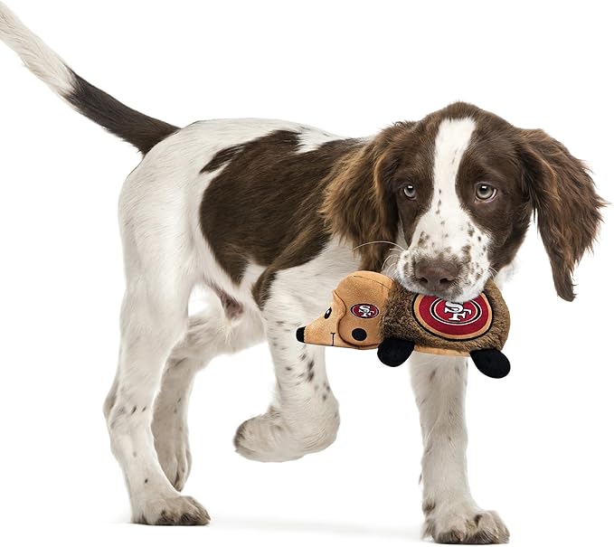 NFL SAN Francisco 49ERS Plush Hedgehog Toy for Dogs & Cats, Cool Soft Pet Toy for Fun and Interactive Play, Dog Chew Toy with Squeaker, Licensed Hot Pet Toy