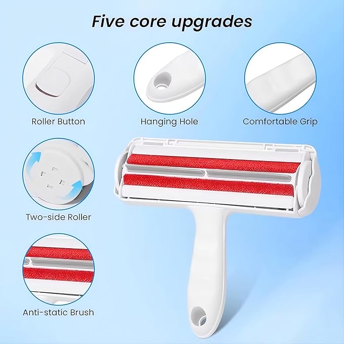 Reusable Pet Hair Remover Roller β Dog & Cat Fur Lint Cleaner for Sofa, Carpet, Bed & Car Seats β No Adhesive Required