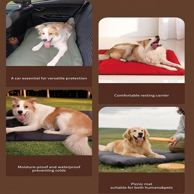 YOFANG Extra Large Outdoor Travel Dog Bed Mat, 47"x32" Waterproof Anti-Slip Kennel Pad, Washable Nylon Camping Bed, Portable Foldable Crate Mat for Large/Medium Dogs, Indoor Outdoor Car Pet Mat Grey