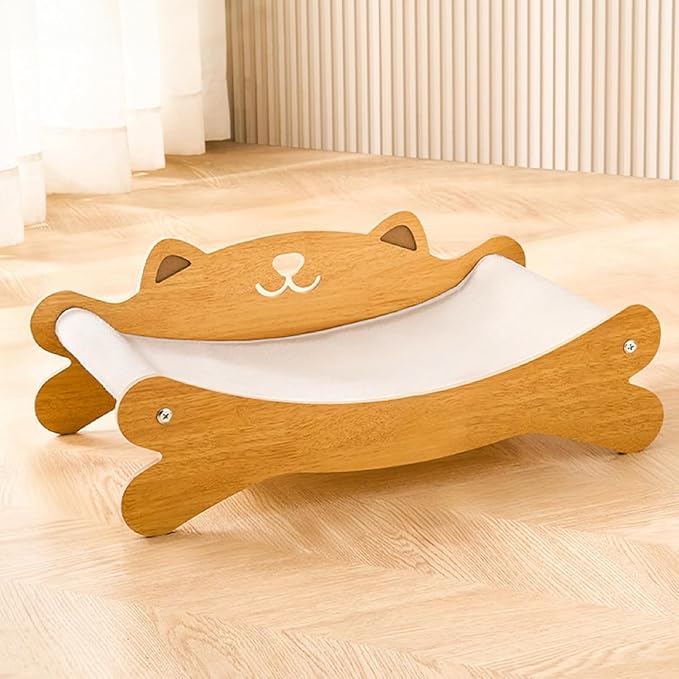 Cat Scratcher Bed for Indoor Cats & Hammock Lounge & Scratch Pad,Wooden Modern Cat Scratcher & Cat Beds & Furniture Sturdy and Durable for All Types of Cats Play and Rest