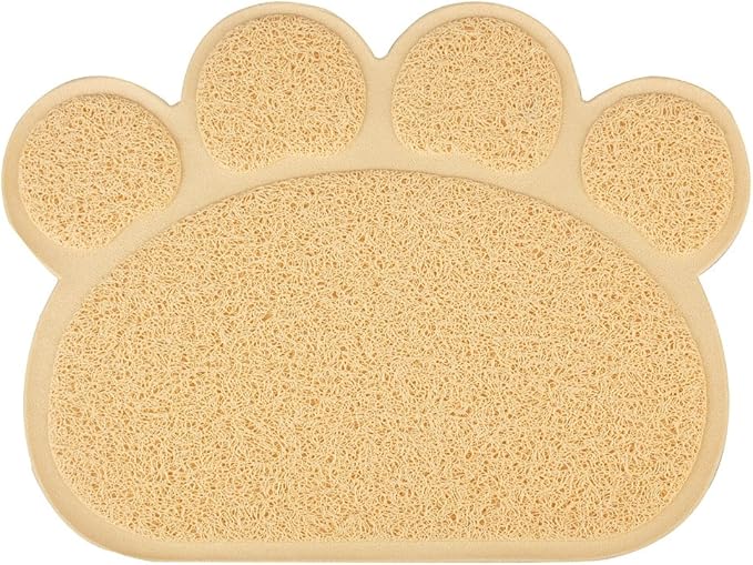 DM Paw-Shaped Cat Litter Box Mat, 15.75x11.75 Inches, Peach