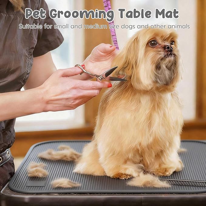 Dog Grooming Table Mat Pad Non Slip,Silicone Durable Premium Non-Slip Dog Bath Mat,Slip Mat - Bathing Mat for Pets,22.45inchX15.75inch (Dark Grey)