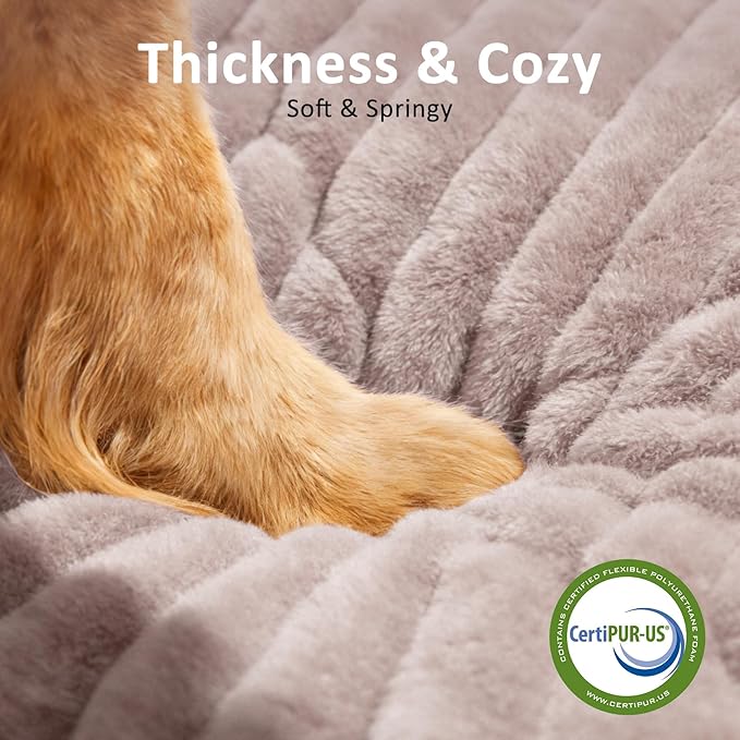 Dog Bed Medium Size Dog, Flat Pet Beds with Removable Washable Cover, Pet Mat Cute Crate Bed Thick Shredded Chopped Crate Foam & Anti Slip Bottom for Indoor