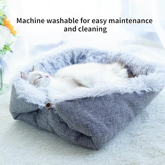 Cat Beds Small Dog Bed, Self Warming Cat Dog Mat Washable Warm Fluffy Pet Pad Calming Cushion Soft Kitty Bed for Indoor Outdoor Crate Pets Cat Small Dog Sleeping (Colored Pink)