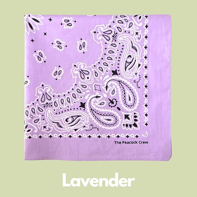 The Peacock Crew Premium Soft Cotton Bandanas Pack for Men and Women Paisley 22 x 22 inches