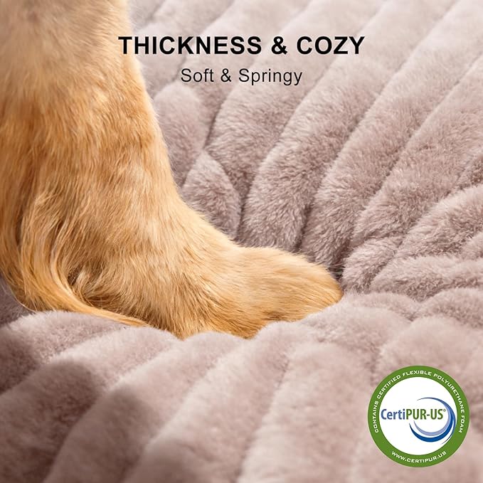 FURTIME Dog Bed for Small Medium Dog, Washable Orthopedic Pet Bed with Removable Cover, Rectangle Soft Calming Sleeping Puppy Bed Durable Pet Cuddler with Anti-Slip Bottom