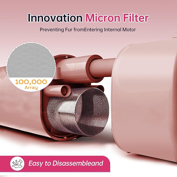 Dog Dryer for Pet Grooming,Pet Neck-Hanging Hair Dryer,Alternating Hot and Cold Airflow.Handheld & Hands-Free.Low-Noise, Ultra-Lightweight.High Wind Speeds.Adjustable Heat & Speed Pink