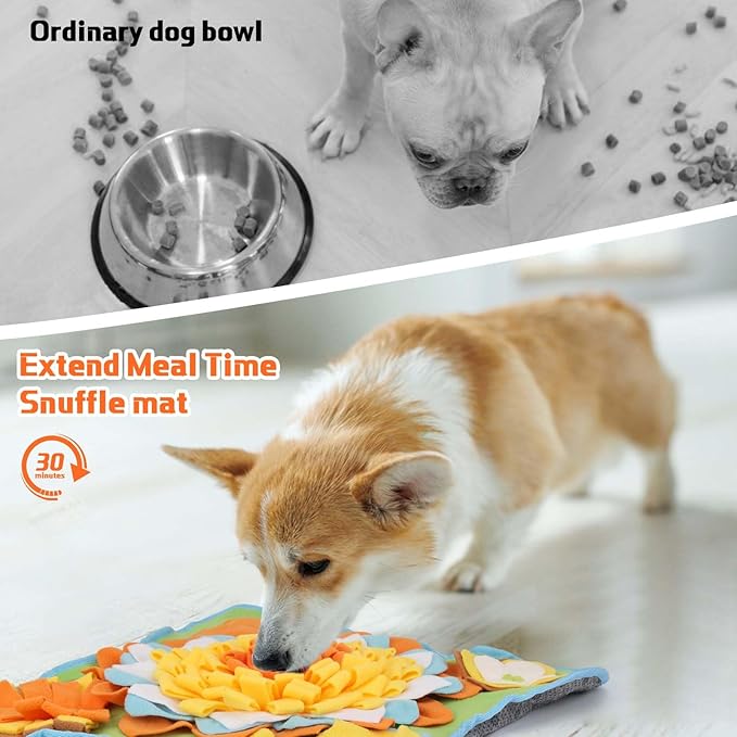 Yummy Sam Snuffle Mat for Small and Medium Dogs, 2 in 1 Portable Interactive Nose Smell Training Sniffing Pad with Puzzle Toys for Boredom Stimulating Slow Eating and Keep Busy (Green)